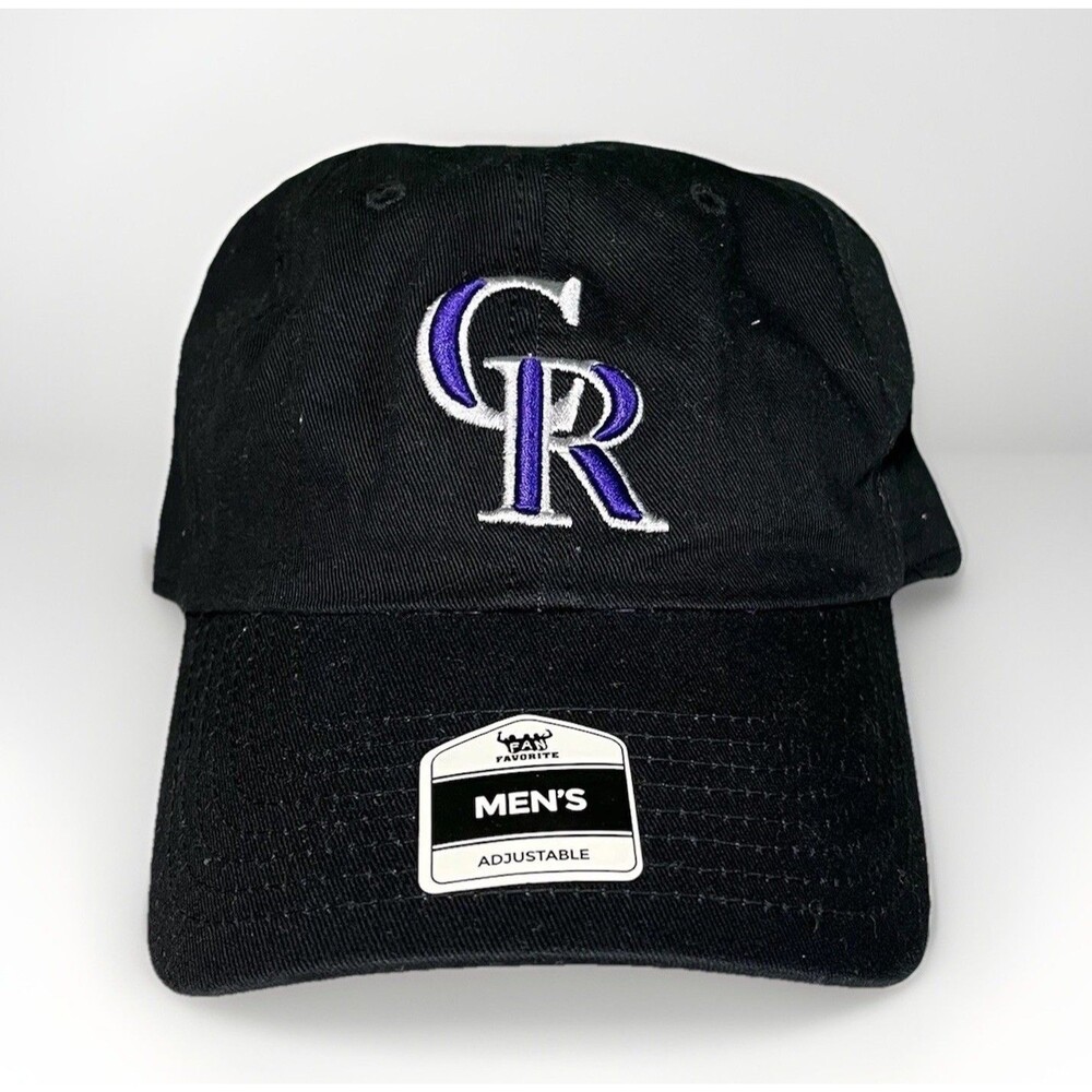 Colorado Rockies Hat Fan Favorite MLB Black Embroidered Adjustable Cap Men’s NWT